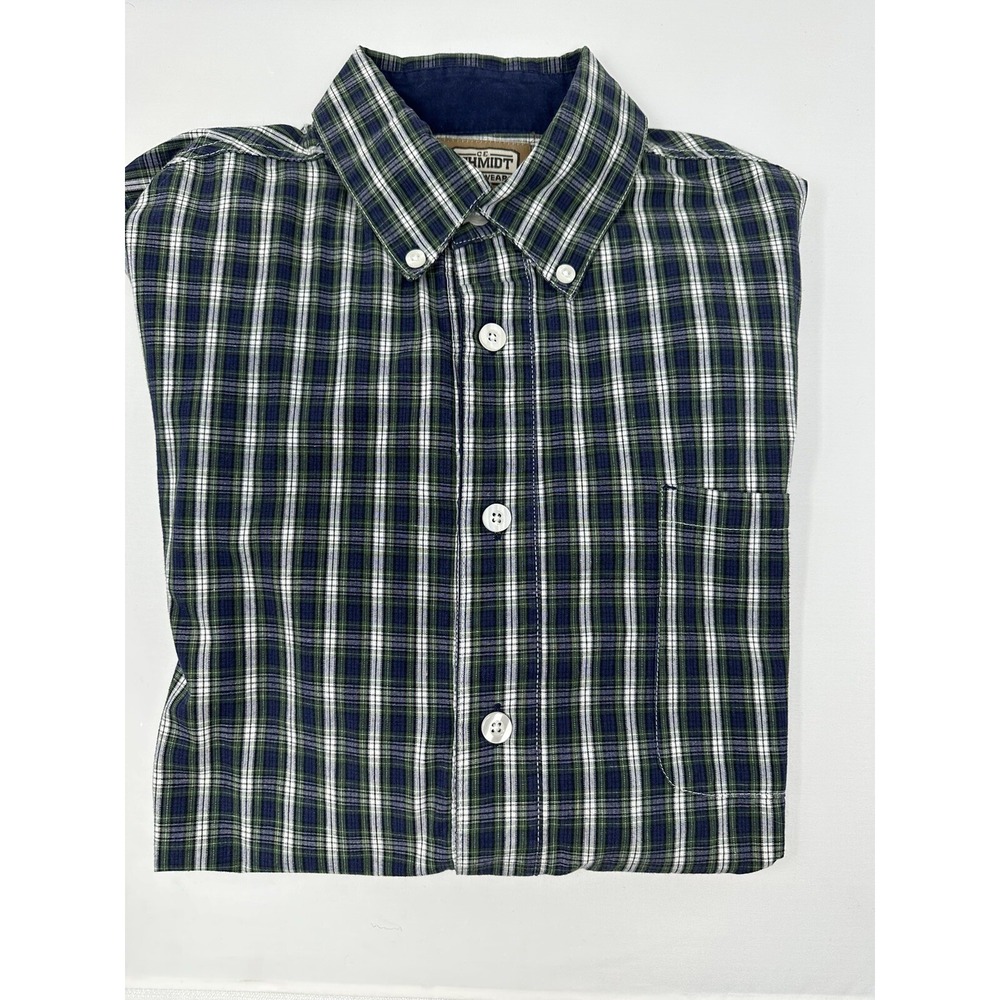 C.E. Schmidt Men's Workwear Shirt Green Plaid Size XL
